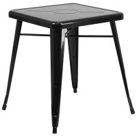 Flash Furniture CH-31330-29-BK-GG Square Metal Table in Black